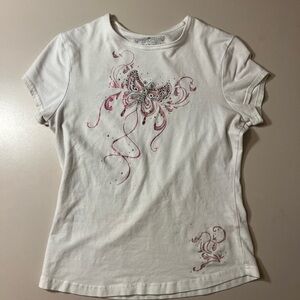 White Butterfly Graphic Tee